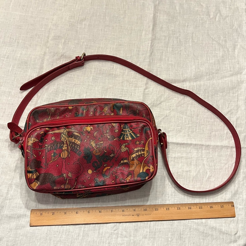Vintage 90s Piero Guidi Magic Circus Red Shoulder Bag